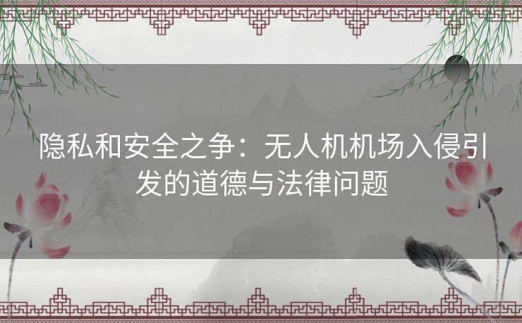 隐私和安全之争：无人机机场入侵引发的道德与法律问题