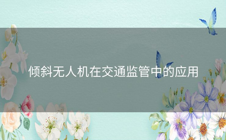 倾斜无人机在交通监管中的应用