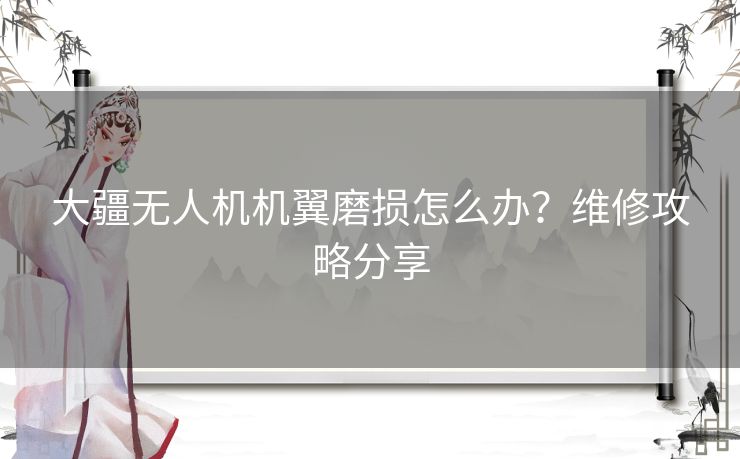 大疆无人机机翼磨损怎么办？维修攻略分享