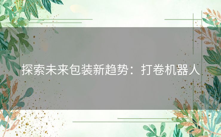 探索未来包装新趋势：打卷机器人