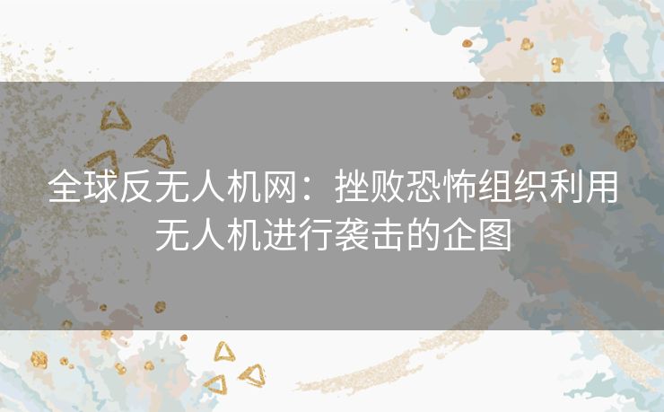 全球反无人机网：挫败恐怖组织利用无人机进行袭击的企图