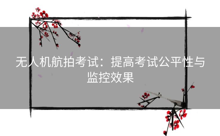 无人机航拍考试：提高考试公平性与监控效果