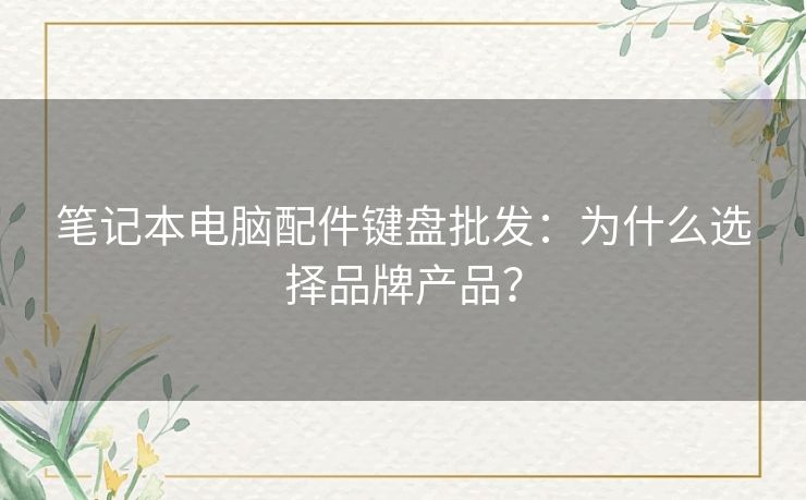 笔记本电脑配件键盘批发：为什么选择品牌产品？