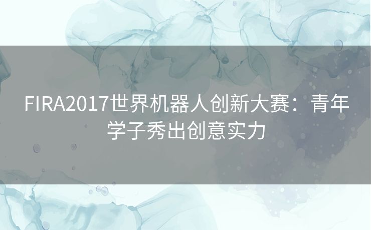 FIRA2017世界机器人创新大赛：青年学子秀出创意实力