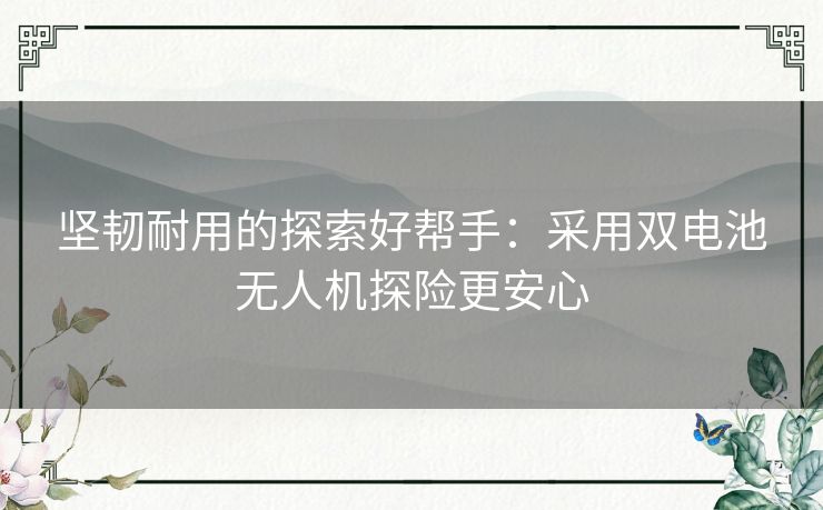 坚韧耐用的探索好帮手：采用双电池无人机探险更安心