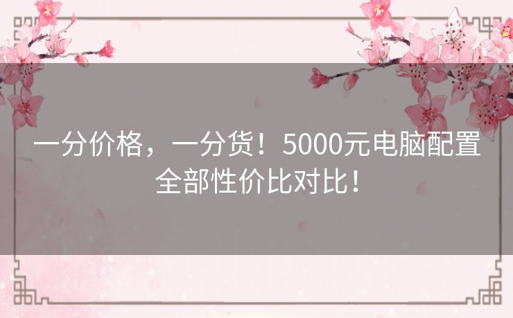 一分价格，一分货！5000元电脑配置全部性价比对比！