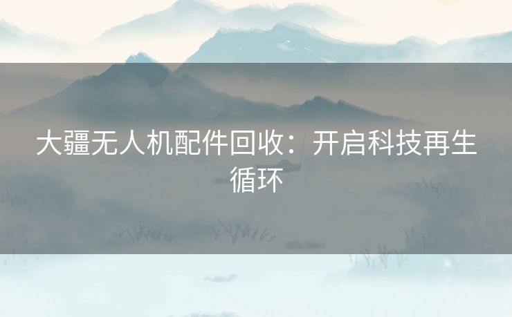 大疆无人机配件回收：开启科技再生循环