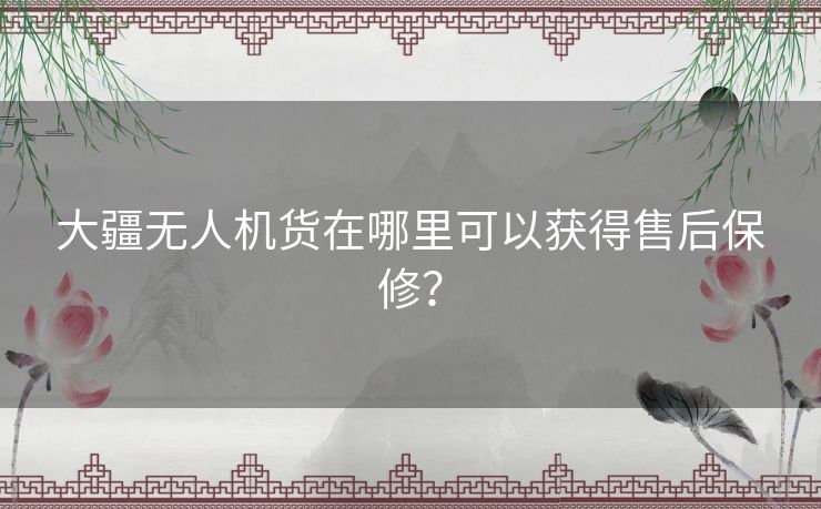 大疆无人机货在哪里可以获得售后保修？